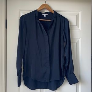 Black “satin” button down shirt